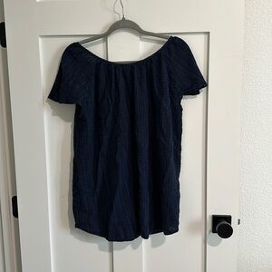 Kona Sol Women's M Crinkle Crepe Swimsuit Cover Up Navy Blue Light Airy Beach